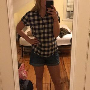 Gingham shit J crew Factory XS